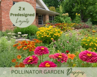 Pollinator Garden Design Plan Guide: Butterfly & Bee Friendly Plants (Digital Download)