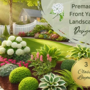 Front Yard Landscape Design Guide: Azalea & Hydrangea Garden Plan (Zones 4-8) (Digital Download