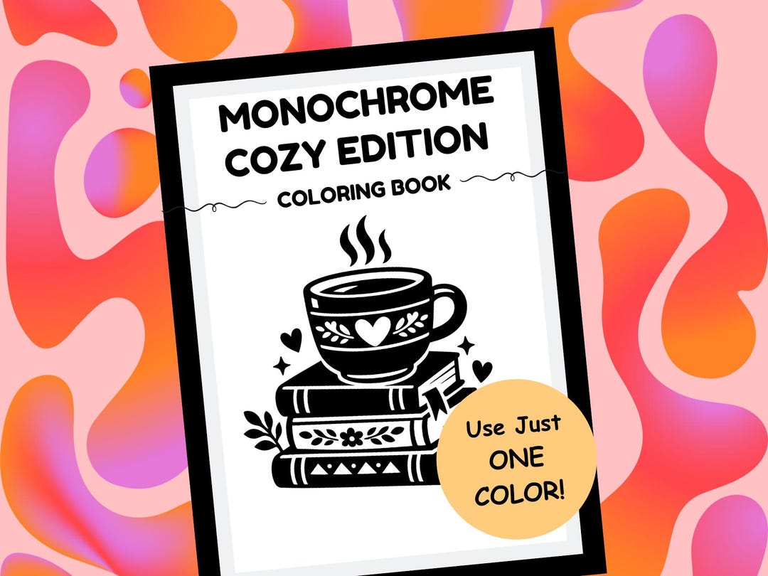 Monochrome Coloring Book | 30 One Color Coloring Pages | Mindfulness ...