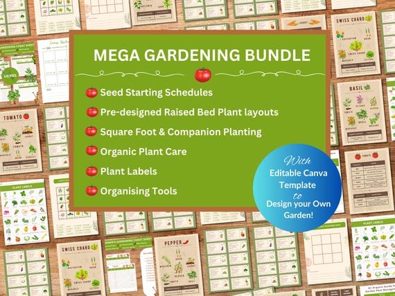 Vegetable Gardening Guide: Seed Starting, Companion Planting (Digital Download)