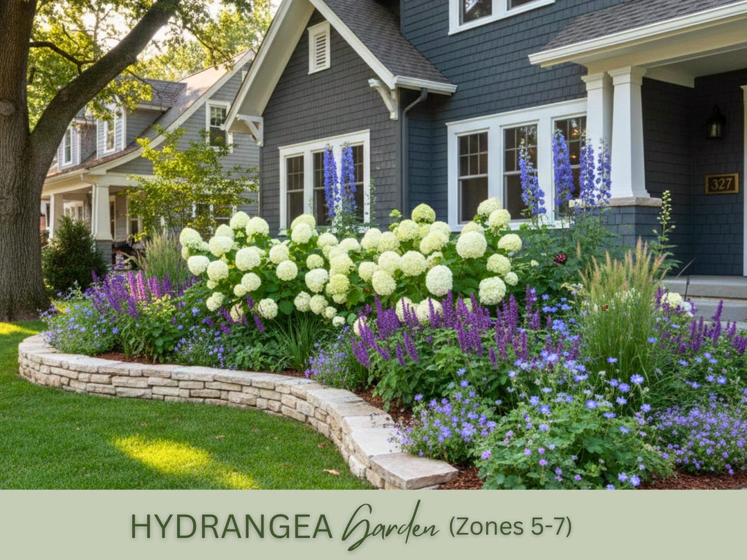 Hydrangea Landscape Design Plan Front Yard Planting Garden Design: Full ...
