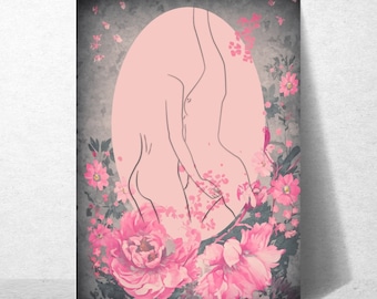 Mes del Orgullo, Arte mural de lesbianas haciendo el amor, Decoración lésbica, Orgullo, Decoración, Decoración de pared para dormitorio, Minimalista, Arte de pareja LGBT, Arte LGBTI
