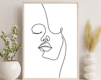 Minimalist woman silhouette poster - printable wall art poster A5,A4,A3 - Instant download - Printable art