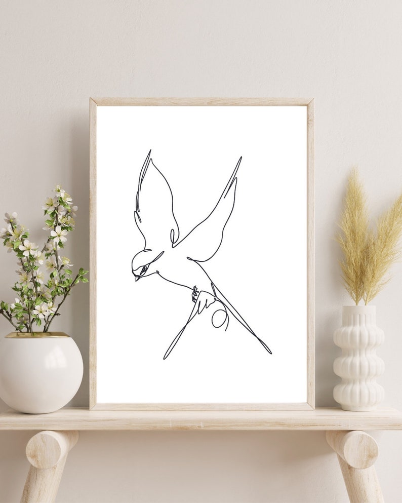 Minimalist bird poster printable wall art poster A5,A4,A3 Instant download Printable art image 2