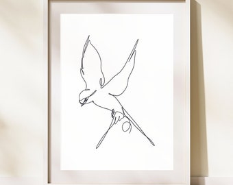 Minimalist bird poster - printable wall art poster A5,A4,A3 - Instant download - Printable art