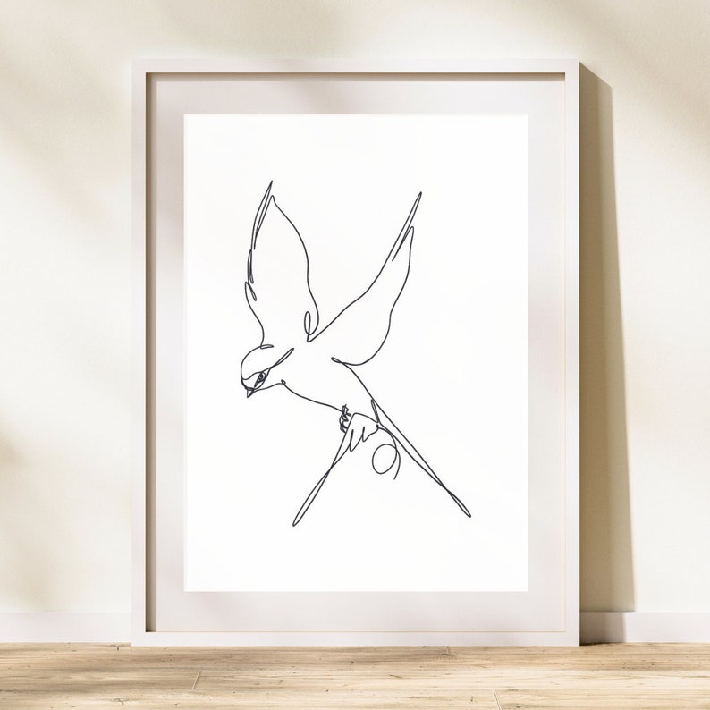Minimalist bird poster printable wall art poster A5,A4,A3 Instant download Printable art image 1