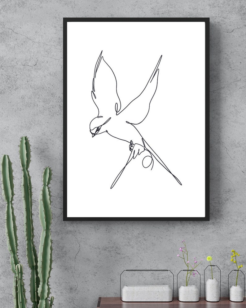Minimalist bird poster printable wall art poster A5,A4,A3 Instant download Printable art image 3