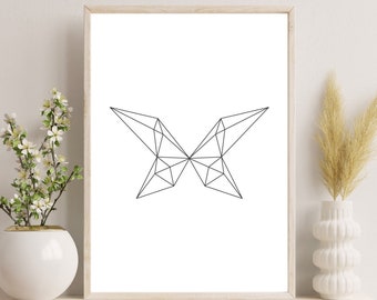 Minimalist butterfly poster- printable poster wall art A5,A4,A3 - Instant download - Printable art