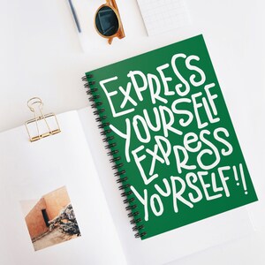 Spiral Notebook Express Yourself, Green Personal Notebook