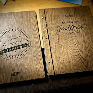 Carpeta/cubierta de madera para menú de restaurante