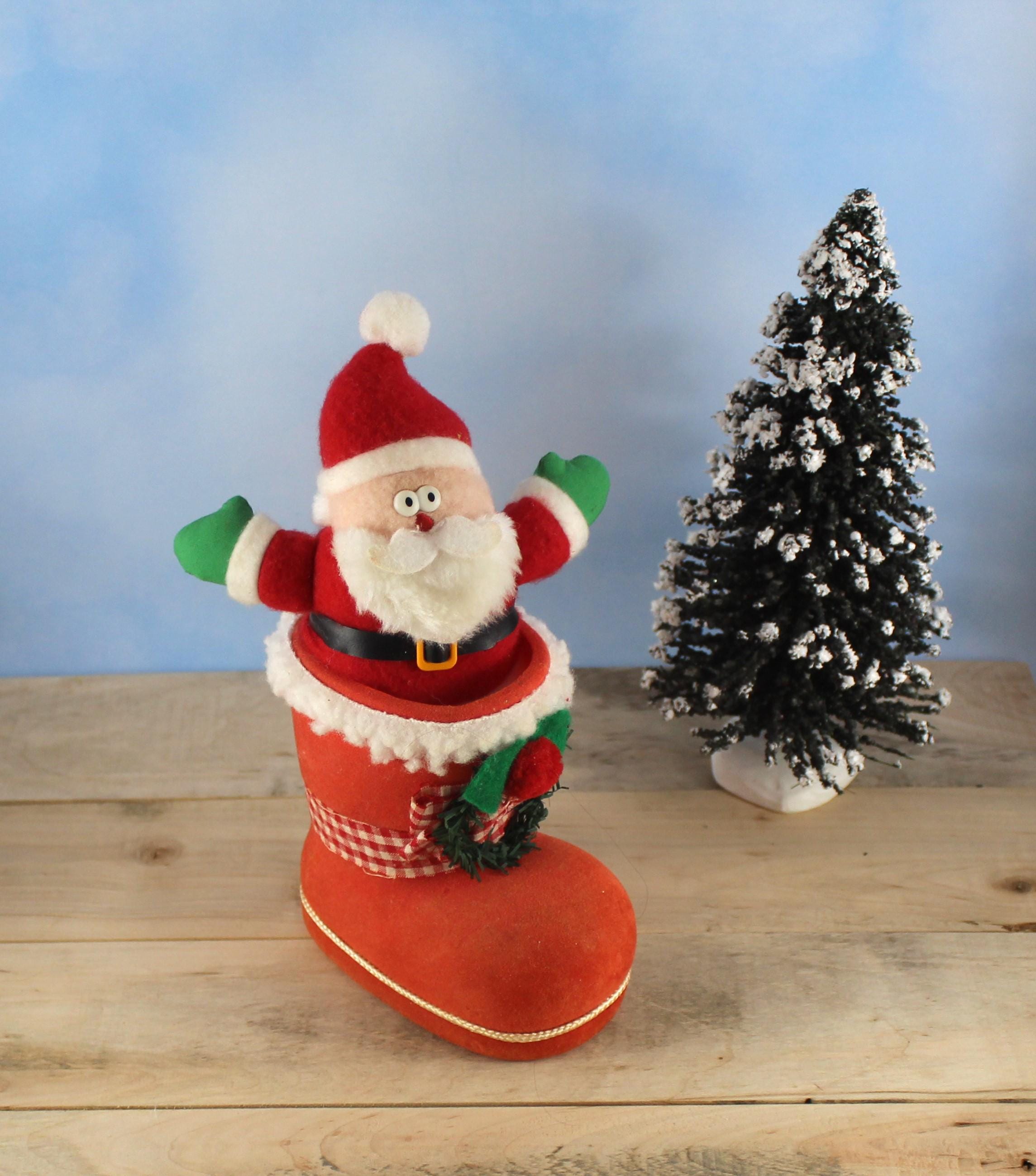 Christmas Santa Boot With Stuffed Santa - Etsy
