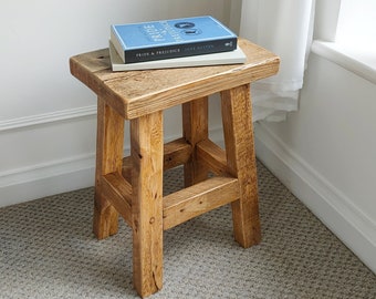 Rustic Milking Stool - a wooden farmhouse designed seat or display table, ideal for hallway or entrance room