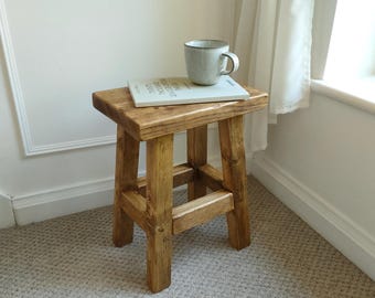 Rustic Milking Stool - a wooden farmhouse designed seat or display table, ideal for hallway or entrance room