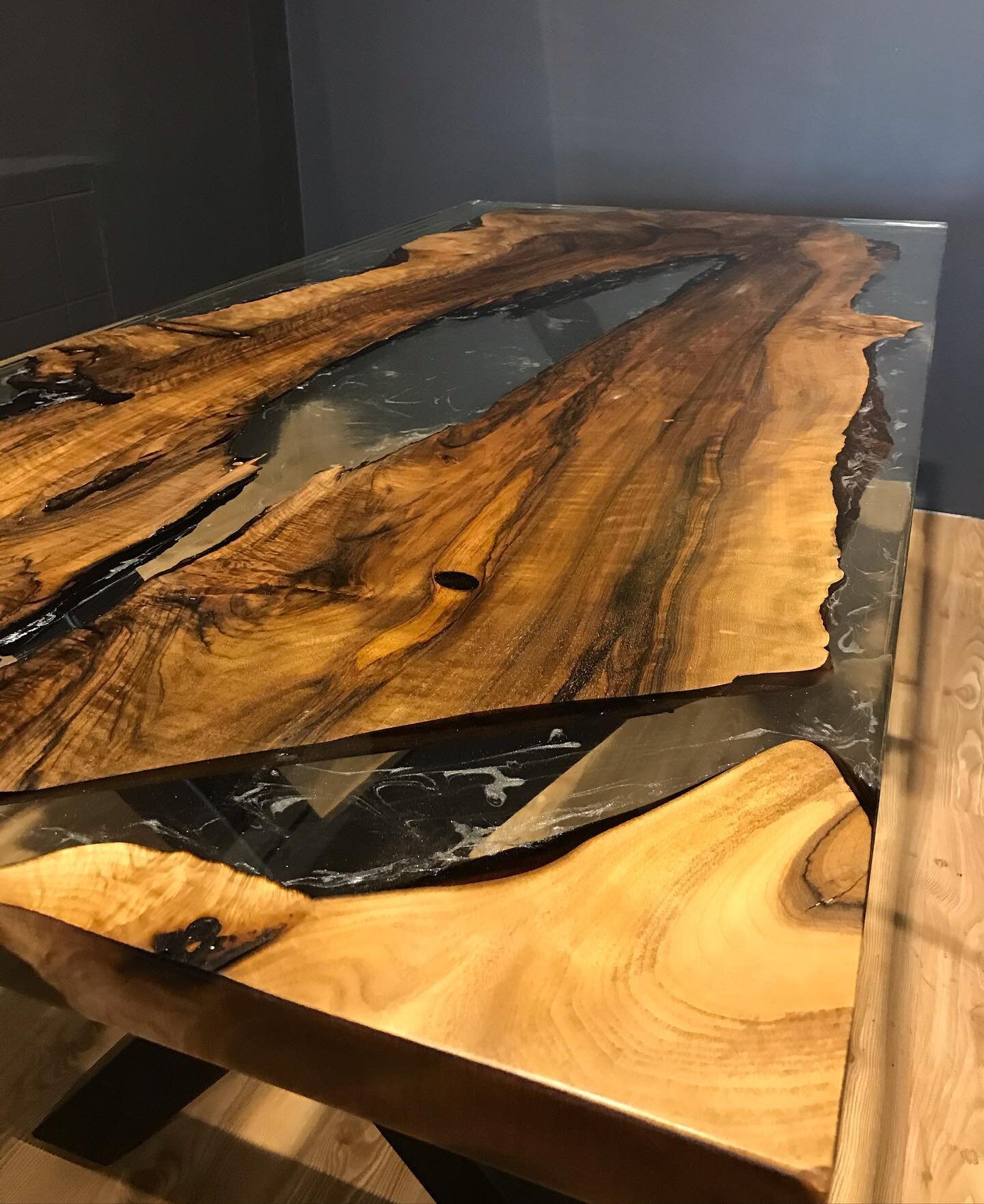 Wooden Epoxy Table Wood Resin Table Walnut Epoxy Table Etsy
