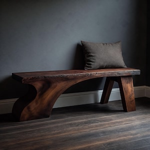 Wood Bench, Solid Wood Entryway Bench, Rustic Wooden Bench for Indoor Use, Handmade Hallway Bench, Natural Wooden Seat, Dining Bench