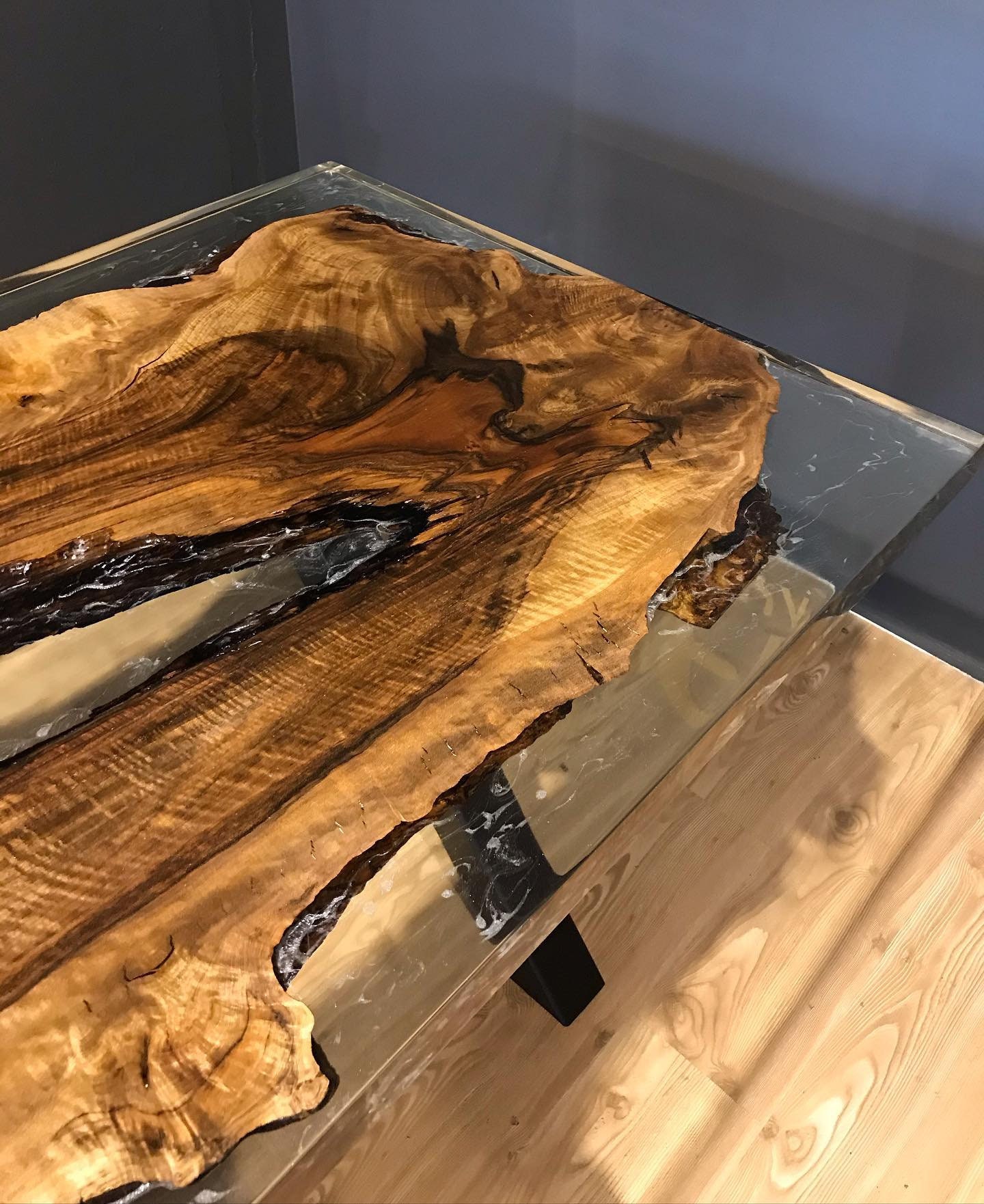 Wooden Epoxy Table Wood Resin Table Walnut Epoxy Table Etsy