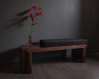 Handmade Solid Wood Entryway Bench: Rustic Natural Seat