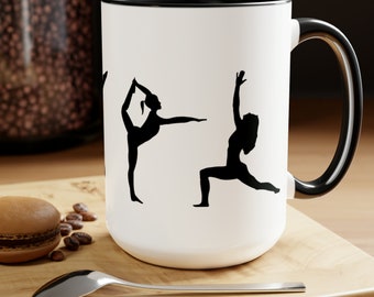 yoga mug, yoga gift, gift for yoga lover, yoga poses mug