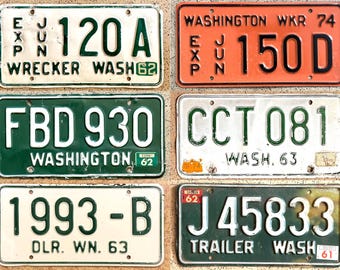 License Plate Washington Pair Us Veteran 2001, Washington State
