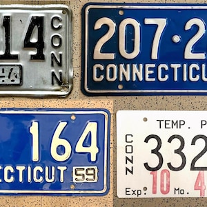 Vintage CONNECTICUT-nummerplaten – ORIGINELE antieke auto-autotags Decor mangrot
