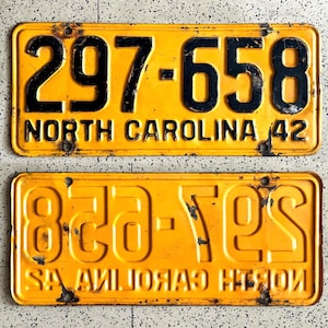Vintage NORTH CAROLINA-nummerplaten – allemaal ORIGINELE antieke autotags