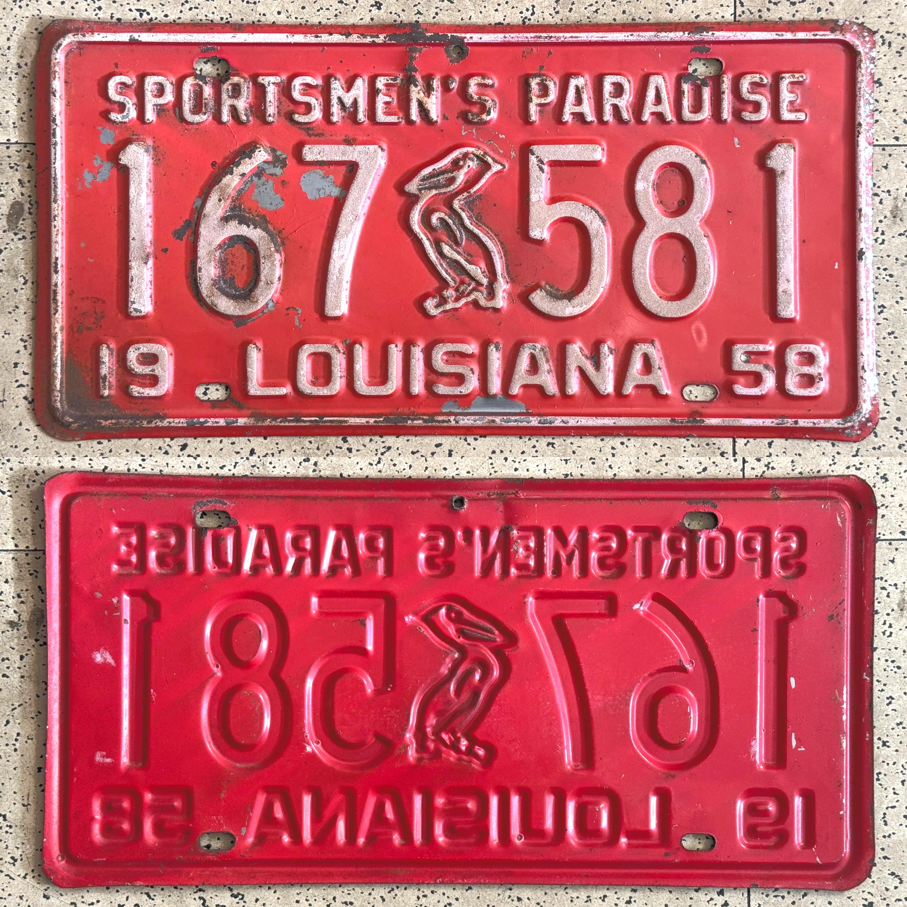 Vintage LOUISIANA License Plates – ALL ORIGINAL Antique Auto Tags