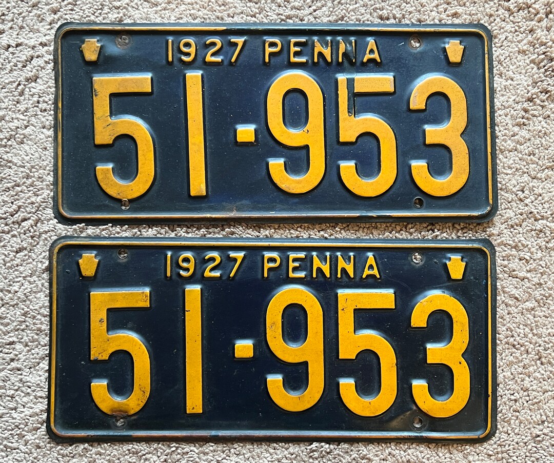 Vintage 1910s40s PENNSYLVANIA License Plates ALL ORIGINAL Antique Auto