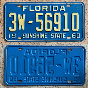 Vintage FLORIDA License Plates 1960–present – ALL ORIGINAL antique auto tags