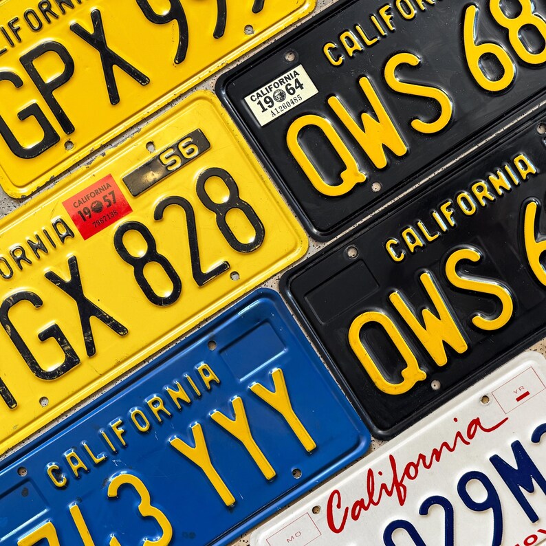 Vintage CALIFORNIA License Plates 1956–present – ALL ORIGINAL Antique ...