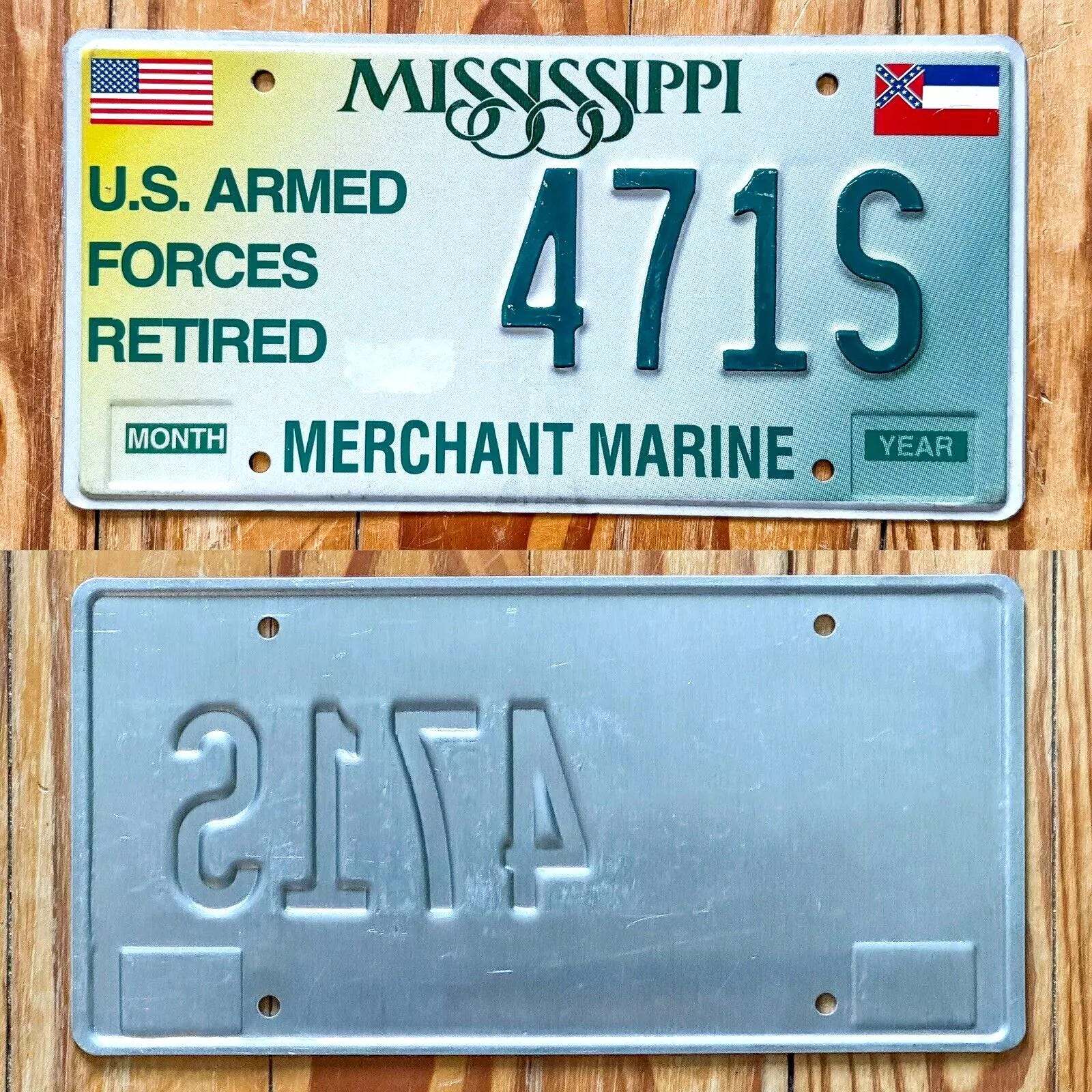 Plaque D'immatriculation Vintage Mississippi 1932 – N°219-544 – Peinture D'origine