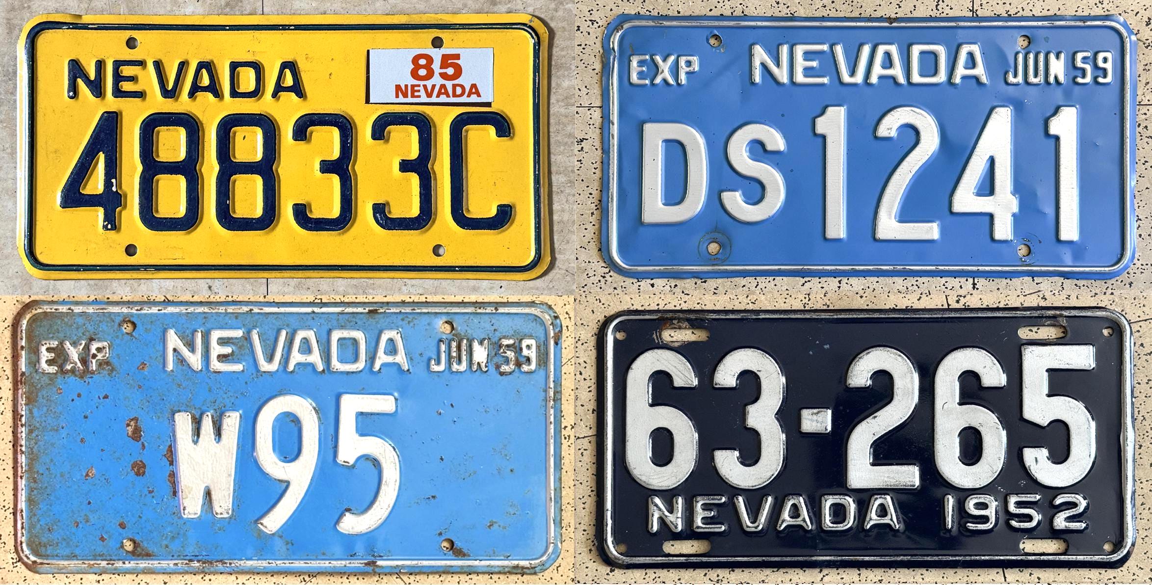 Vintage NEVADA License Plates – ALL ORIGINAL Antique Auto Car Tags