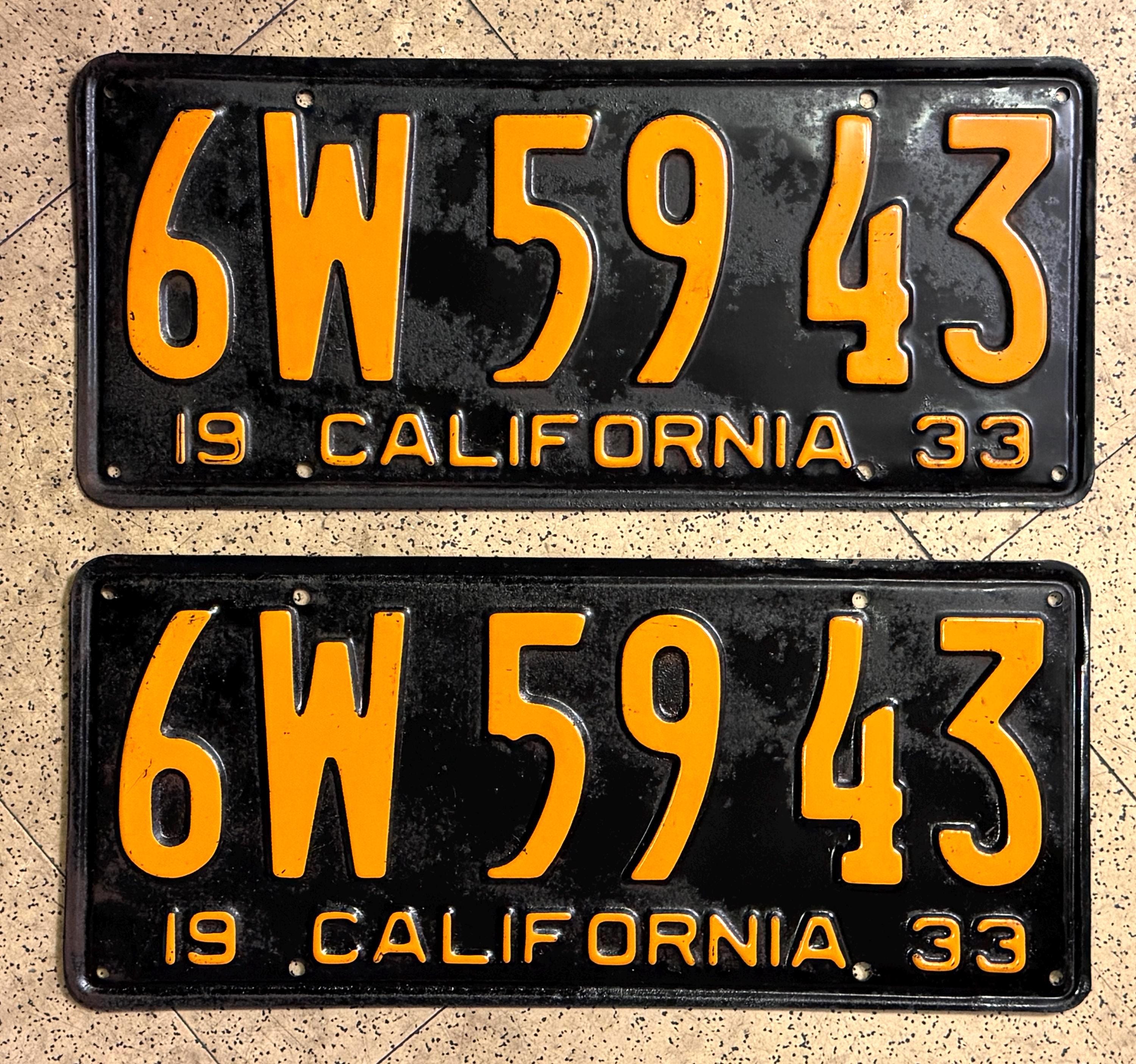 1956年以前のカリフォルニアのヴィンテージナンバープレート - すべて 