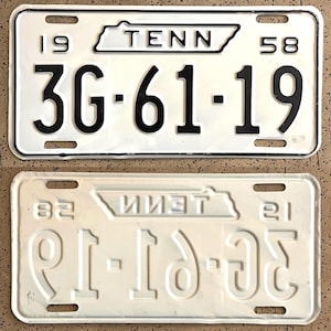 Vintage TENNESSEE License Plates 1958–present – ALL ORIGINAL antique auto car tags Decor