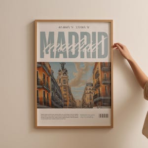 Manifesto di viaggio Madrid | poster stampato o download digitale | Design minimalista | manifesto della città