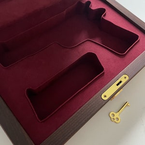 Colt 1911 Case Box Handcrafted Wooden Gun Box-Limited Edition custom-made for Colt1911. Leather and Wood. Great Gift Idea image 5