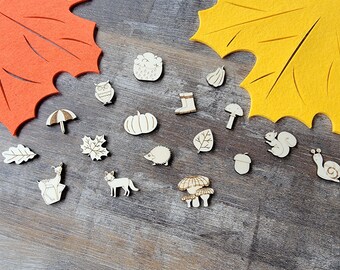 Verpakking van 34 strooidecoraties herfst "Mix"