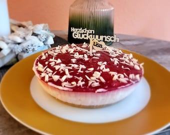 Taarttopper / taarttopper / taarttopper "Gefeliciteerd" gepersonaliseerd