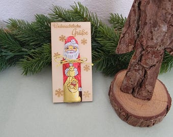 Houten wenskaart "Kerstgroeten"