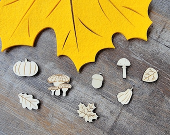 Pak van 32 verspreide decoraties herfst "bos"