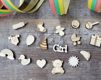 Pakket met 34 feestdecoraties "Babyshower / Gender Reveal"