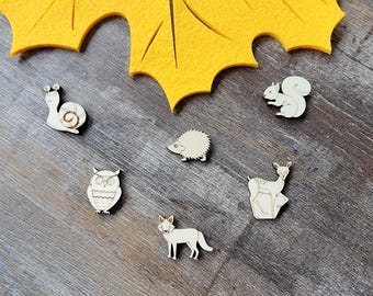 Pak van 30 verspreide decoraties herfst "bosdieren"