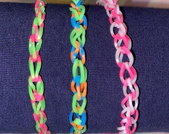 colourful loom band bracelets