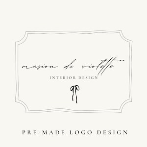 Pre-made Customisable Logo Design, Interior Design Logo, Feminine Logo Branding, Modern Logo, Beautiful Branding, Custom Logo, Designer Logo