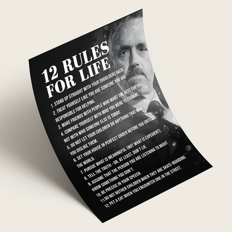 Jordan Peterson 12 Rules For Life Deutsch Jordan Peterson 12 Rules for Life Poster Jordan Peterson Poster 12