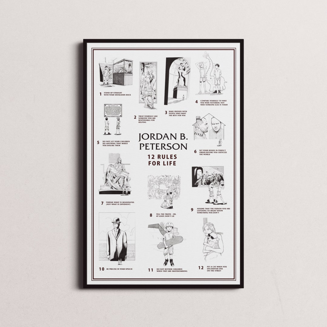 Jordan peterson 12 rules for life poster jordan peterson poster 12