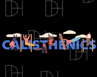 Illustration de callisthénie – Affiche de fitness, entraînement de rue (Téléchargement numérique)
