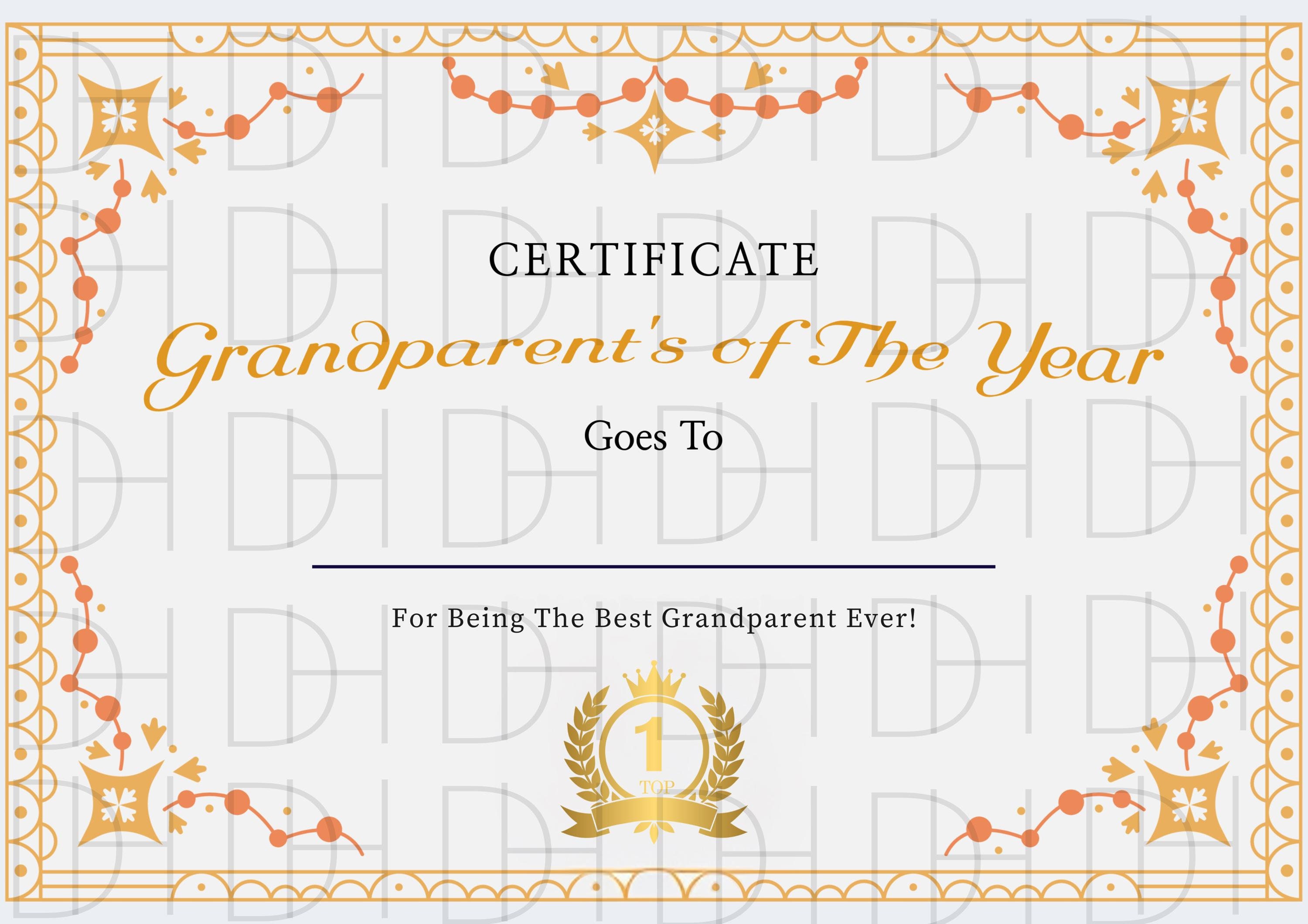 Grandparents Day Printable Certificate - Grandparents Gifts ...