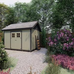 SHED , 8x12ft / 2.4x3.6m, blueprints / construction drawings for a garden shed with double doors, diy timber frame, ready to print pdf set image 1