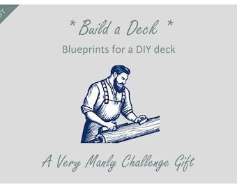 DECK BLUEPRINTS, 11-8 x 16ft /3.56 x 4.87m, perfect gift for a DIY enthusiast. Printable construction drawings for building a deck.