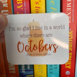 October | Anne of Green Gables | Bookish Sticker